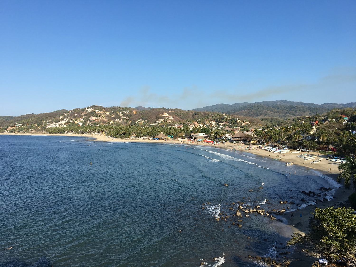 The bay and beach at Sayulita seen from the headland